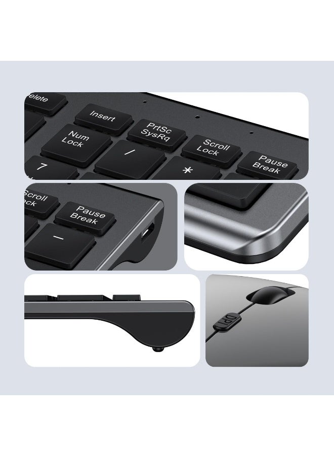 ياكيتر لوحة مفاتيح وفأرة قابلة للشحن عن بُعد، مستقبل ياكيتير USB A و Type C للفأرة ولوحة المفاتيح اللاسلكية 2.4G، لوحة مفاتيح وفأرة لشحن Type C لأجهزة الكمبيوتر واللابتوب ومكتب العمل والهاتف. - Image 4