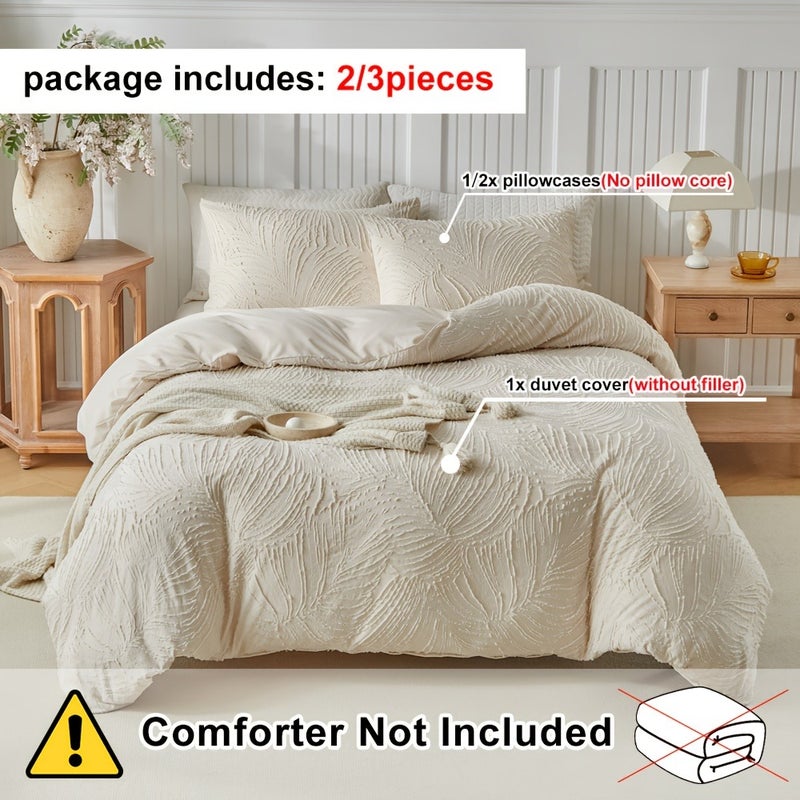 Washable Duvet Cover Set, 2/3pcs Set (1 Duvet Cover + 1/2 Pillowcases), 110g/㎡ Polyester Material, 3D Texture, Simple yet Luxurious, Soft and Comfortable, All-Season Bedroom Bedding, Features Zipper and Corner Ties, Suitable as a Gift - Image 5