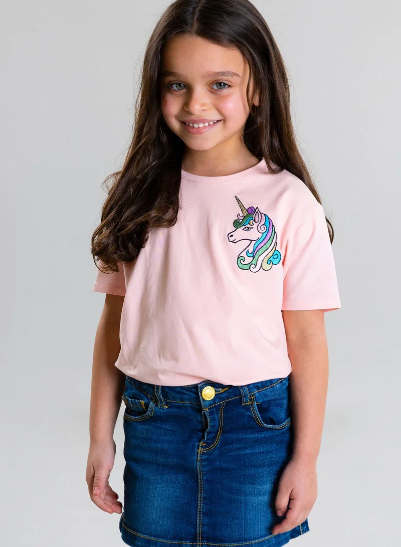 Pear Concept Kids Unicorn Embroidered T-Shirt