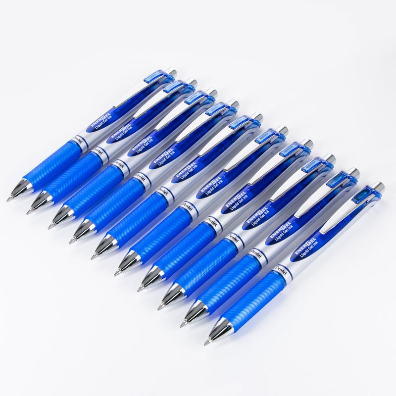 Pentel Energel 0.7Mm Rtx Liquid Gel Ink Pens - Pack Of 10 Blue Pens - Metal Tip - Medium Point - Image 2