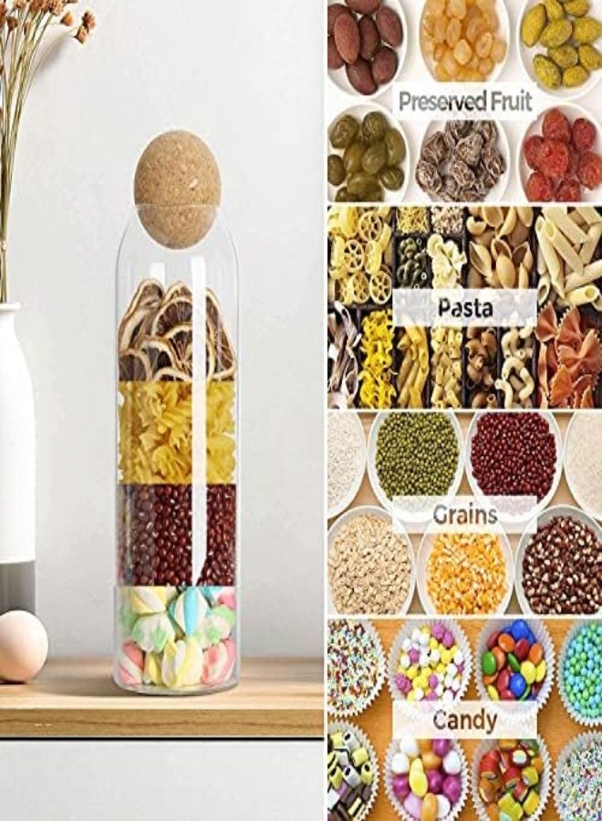 AKDC Glass Food Storage Jars With Airtight Seal Ball Cork Lid,Set Of 4 Clear Candy Jar,Transparent Sealed Can Food Storage Can Container For Tea Coffee Spice Sugar Salt (Small:500Ml) - Image 2
