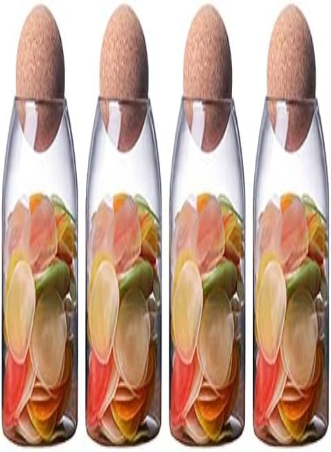 AKDC Glass Food Storage Jars With Airtight Seal Ball Cork Lid,Set Of 4 Clear Candy Jar,Transparent Sealed Can Food Storage Can Container For Tea Coffee Spice Sugar Salt (Small:500Ml) - Image 1