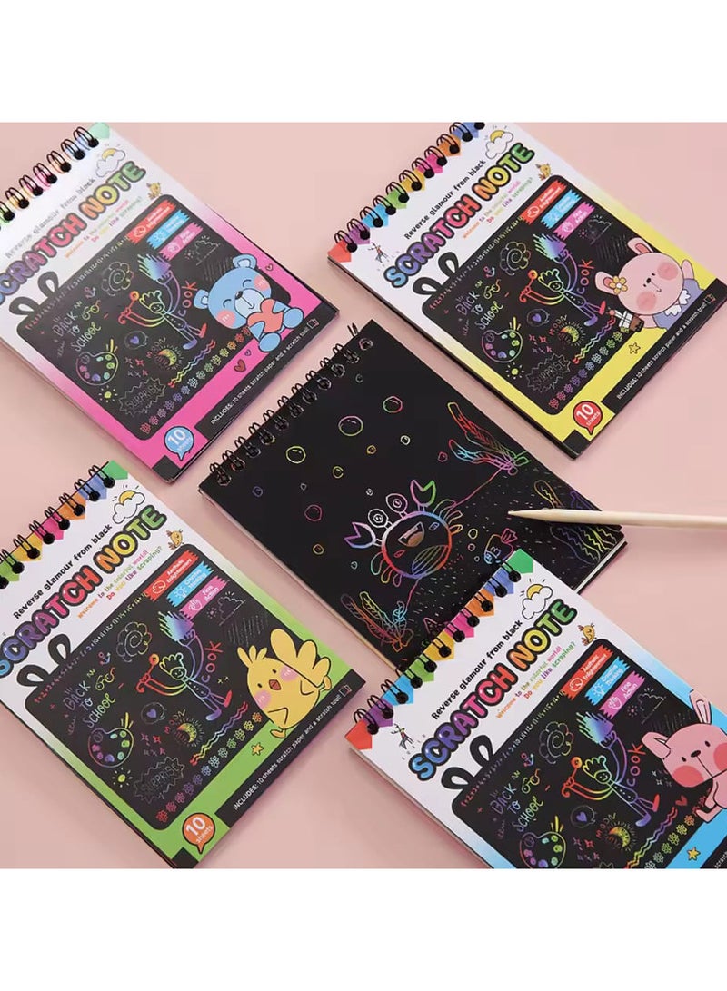 Sketch Notepad Rainbow Magic Scratch Papers for Kids Scraping Art Painting Handmade Graffiti Book Educational Toys for Children Montessori Educational Toys - Image 2