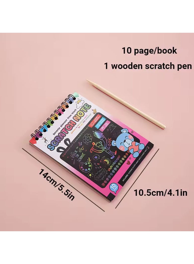 Sketch Notepad Rainbow Magic Scratch Papers for Kids Scraping Art Painting Handmade Graffiti Book Educational Toys for Children Montessori Educational Toys - Image 1