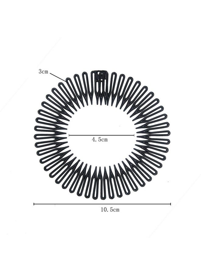 Suoirblss 6Pcs Stretch Flexible Hair Combs Headband Tooth Headband Women'S Fashion Stretchy Circle Flexible Comb Teeth Headband Hair Clips Hoop  - Image 3