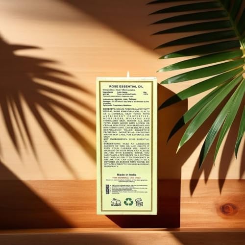 Khadi Pure Herbal Rose Essential Oil, 15 ml - Image 2