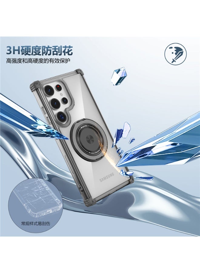 general Golden Shield Rotation 360 Degrees Mobile Phone Holder Case for Samsung Galaxy S25 Ultra, 【Support Wireless Charging】 Slim Shockproof Protective Phone Cover Cases - Image 3