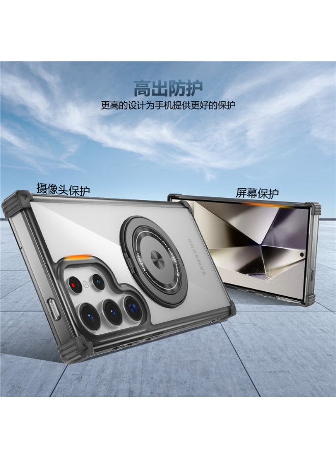 general Golden Shield Rotation 360 Degrees Mobile Phone Holder Case for Samsung Galaxy S25 Ultra, 【Support Wireless Charging】 Slim Shockproof Protective Phone Cover Cases - Image 4