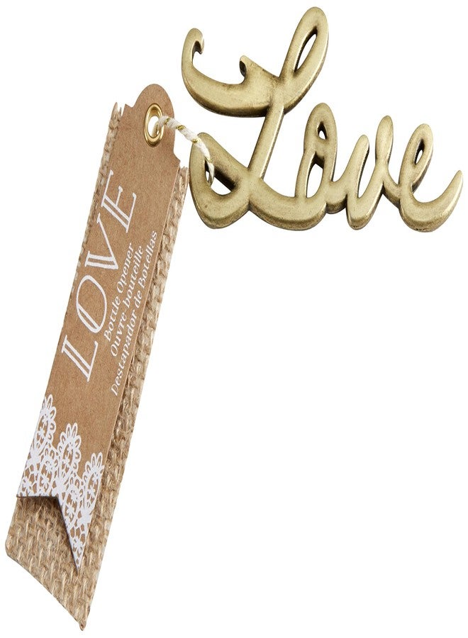 Kate Aspen Love Antique Bottle Opener, Gold - Image 1