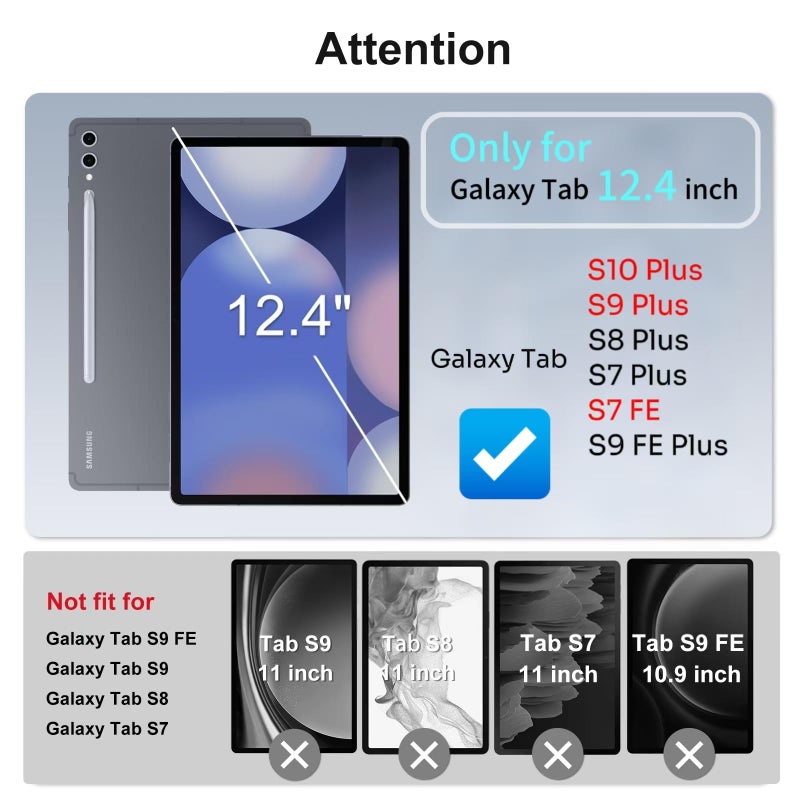 SPARIN 2 Pack Screen Protector for Samsung Galaxy Tab S10 Plus 2024/S9 Plus/S7 FE 5G/S8+/S7+ (12.4 Inch), Tempered Glass S Pen Compatible, Case Friendly - Image 3