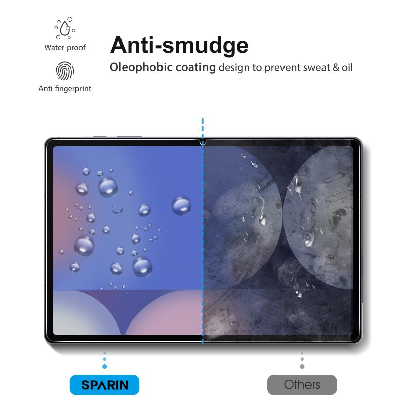 SPARIN 2 Pack Screen Protector for Samsung Galaxy Tab S10 Plus 2024/S9 Plus/S7 FE 5G/S8+/S7+ (12.4 Inch), Tempered Glass S Pen Compatible, Case Friendly - Image 5