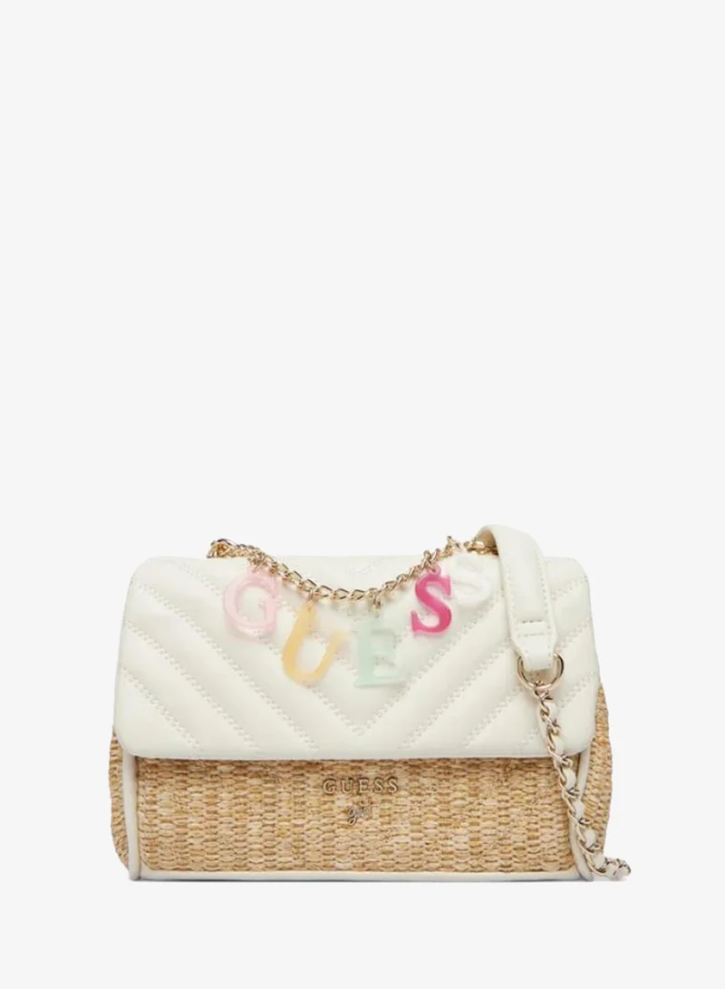 GUESS Infant Flap Staw Crossbody Bag