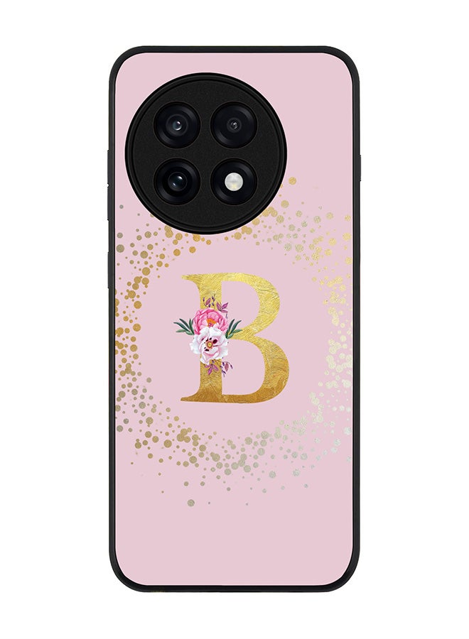 Stylizedd For OnePlus 13R / Ace 5 Pro Case,Slim fit Camera Protection, Shockproof Thin Phone cover  - Custom Monogram Floral - B  (Pink )