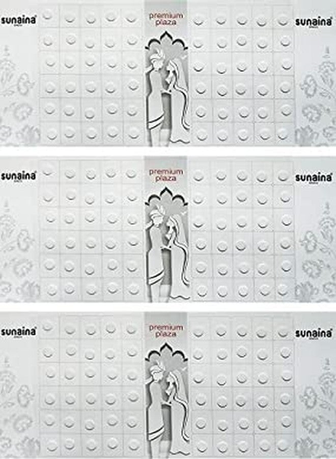 Sunaina Premium Plaza White Bindi for Women Size-4 (Size 5mm) (SPPMW104) - Image 3