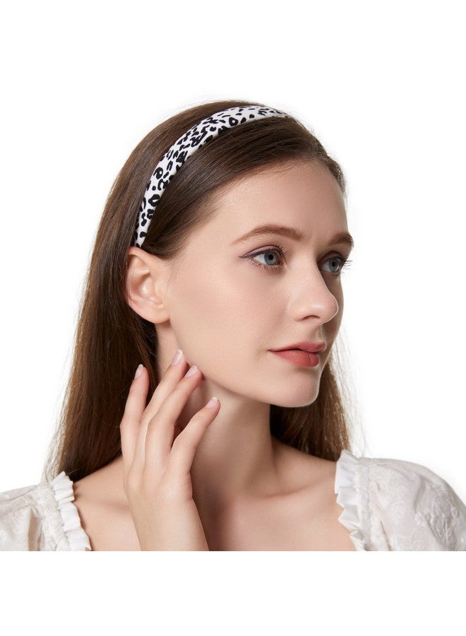 Cuizhiyu Uizhiyu Leopard Print Headbands For Women Girls 2Cm Wide Headband Pu Solid Hairband Hair Hoops Hair Accessories 6 Pack (Leopard) - Image 5