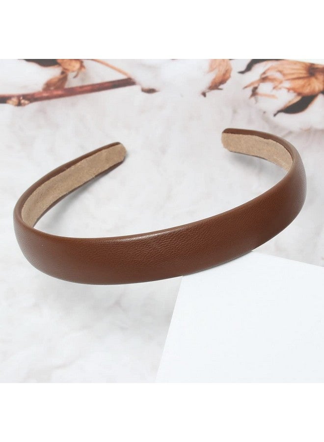 Cuizhiyu Uizhiyu Leopard Print Headbands For Women Girls 2Cm Wide Headband Pu Solid Hairband Hair Hoops Hair Accessories 6 Pack (Leopard) - Image 4