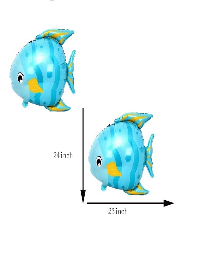 OHLIGEI 4PCS Tropical Fish Balloon Sea Animal Aluminum Foil Balloons Party Decorations for Ocean Theme Birthday Party Animal Theme Party Decor - Image 2