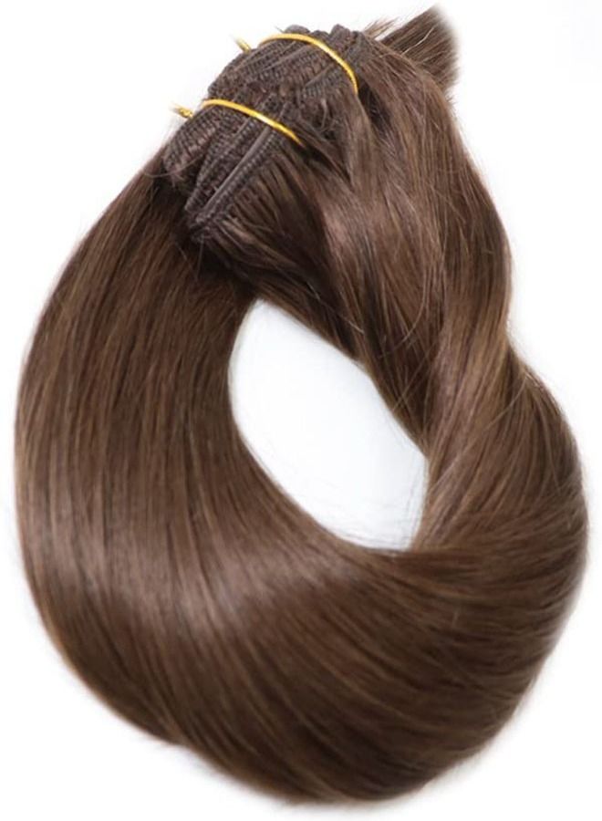 إستيل مشبك في وصلة إطالة شعر ريمي بشري حريري مستقيم بني - Image 2