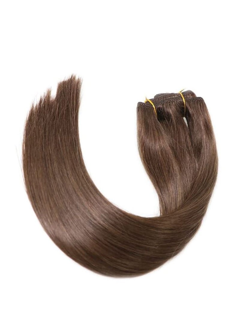 إستيل مشبك في وصلة إطالة شعر ريمي بشري حريري مستقيم بني - Image 5