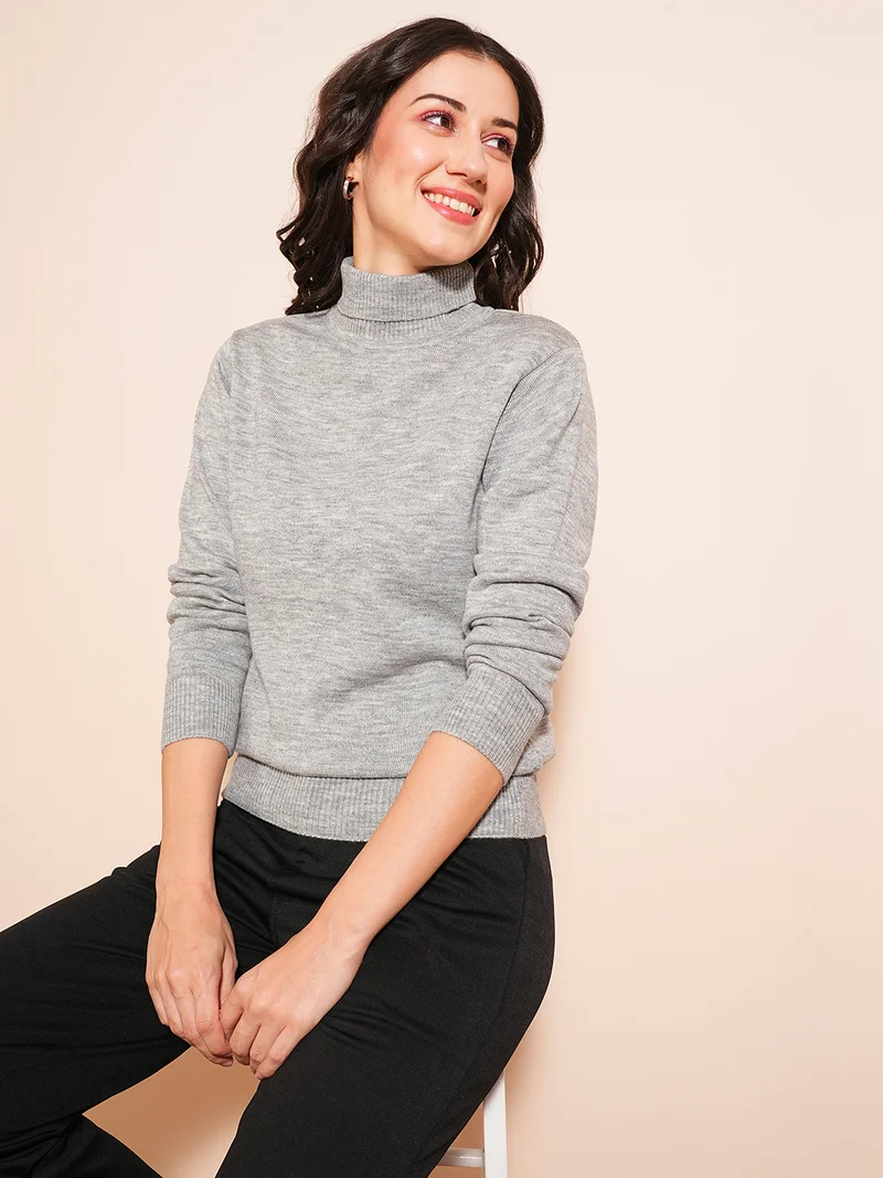 جلو باص بلوفر نسائي بياقة سلحفاة من جلوبس