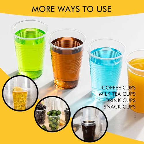RACETOP 500 Pack 9 oz Plastic Cups Clear Disposable Plastic Cups Bulk Cold Drinking Party Cup Transparent for Wedding Thanksgiving Christmas Party - Image 5