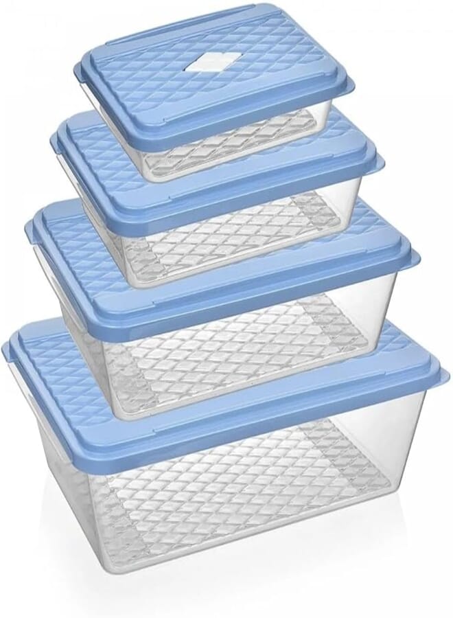 Bager Smart Line Saver Box Set With Air Vent (4 Pcs), Blue