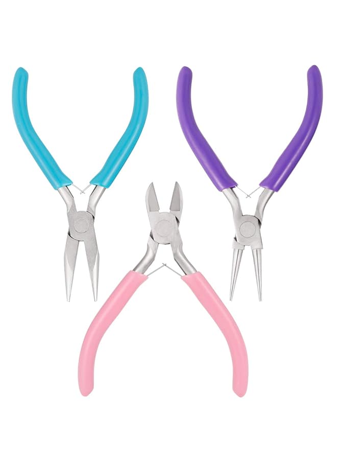 Xinzistar 3 Piece Jewelry Pliers Wire Cutter Pliers Mini Sharp Mouth Special Pincers Jey Making Pliers Kit Cutters Diagonal Pliers For Jey Making  - Image 1