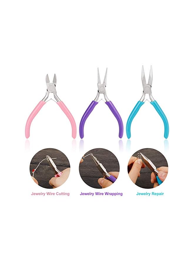Xinzistar 3 Piece Jewelry Pliers Wire Cutter Pliers Mini Sharp Mouth Special Pincers Jey Making Pliers Kit Cutters Diagonal Pliers For Jey Making  - Image 2