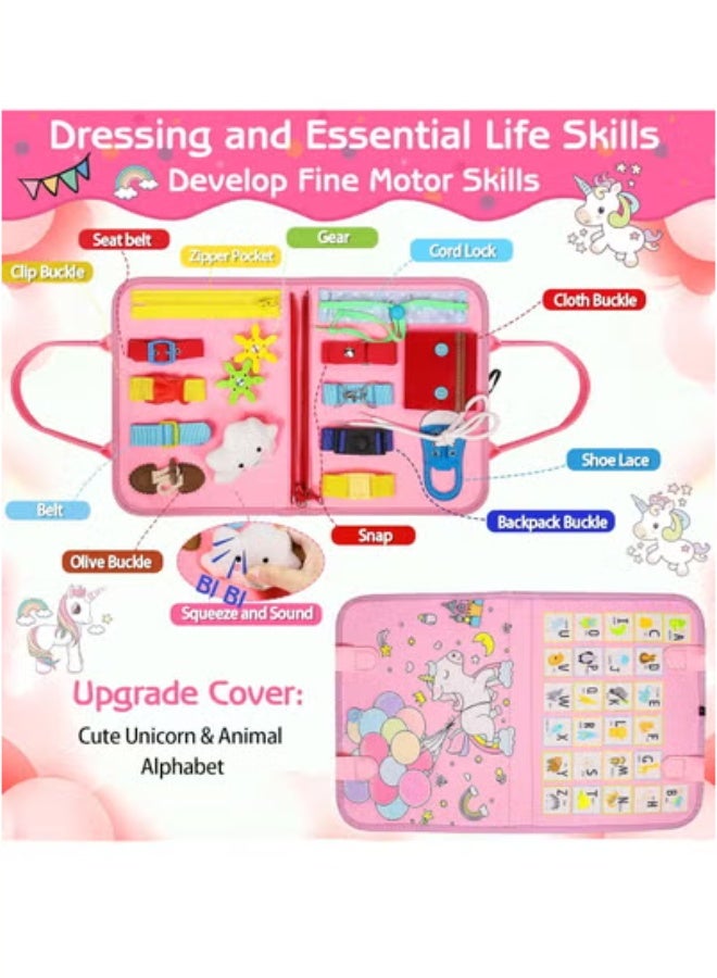 general Busy Board for Toddlers, Old, Travel Toys Gifts for Girls, Sensory Board, Educational Learning Activities Fine Motor Skills Toys for Airplane Car - Image 2