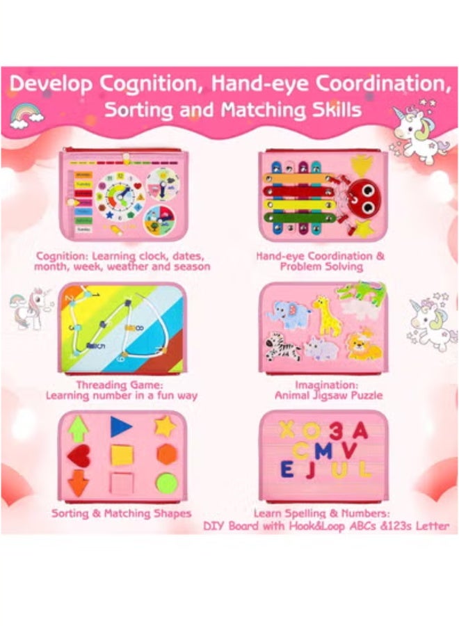 general Busy Board for Toddlers, Old, Travel Toys Gifts for Girls, Sensory Board, Educational Learning Activities Fine Motor Skills Toys for Airplane Car - Image 3