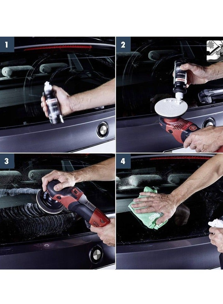 SONAX PROFILINE Glass Polish 250ml Bottle, Automotive Glass Cleaner, Car Windshield Cleaning Liquid, Professional Grade Glass Polishing Compound, Stain Remover, Water Spot Cleaner, Car Detailing Solution, High Clarity Glass Restoration Fluid, Scratch Light Removal Polish, Germany Made Auto Care Product . - Image 4
