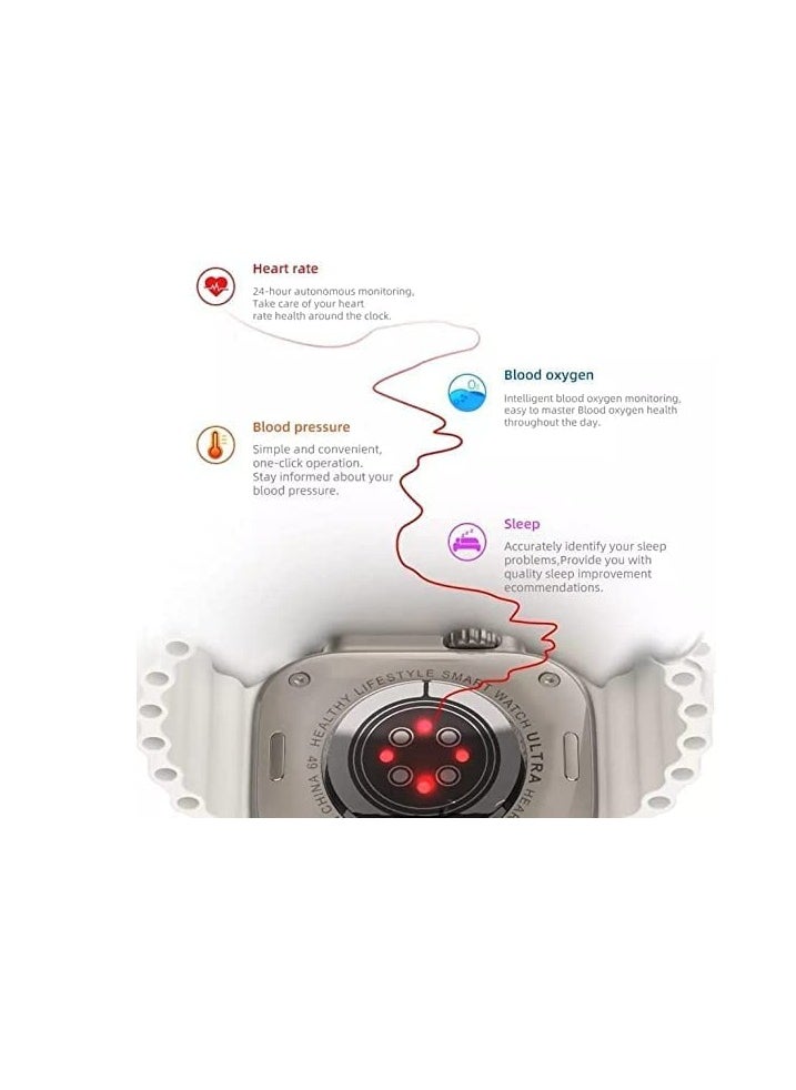 Hiwatch PRO - T800 Ultra NFC Smart Watch Bluetooth Call Wireless Charging Sport Smartwatch Body Temperature Monitor  Call Wireless charging Touch Screen 1.99 inch HD Screen for IOS & android for men and women - Image 1