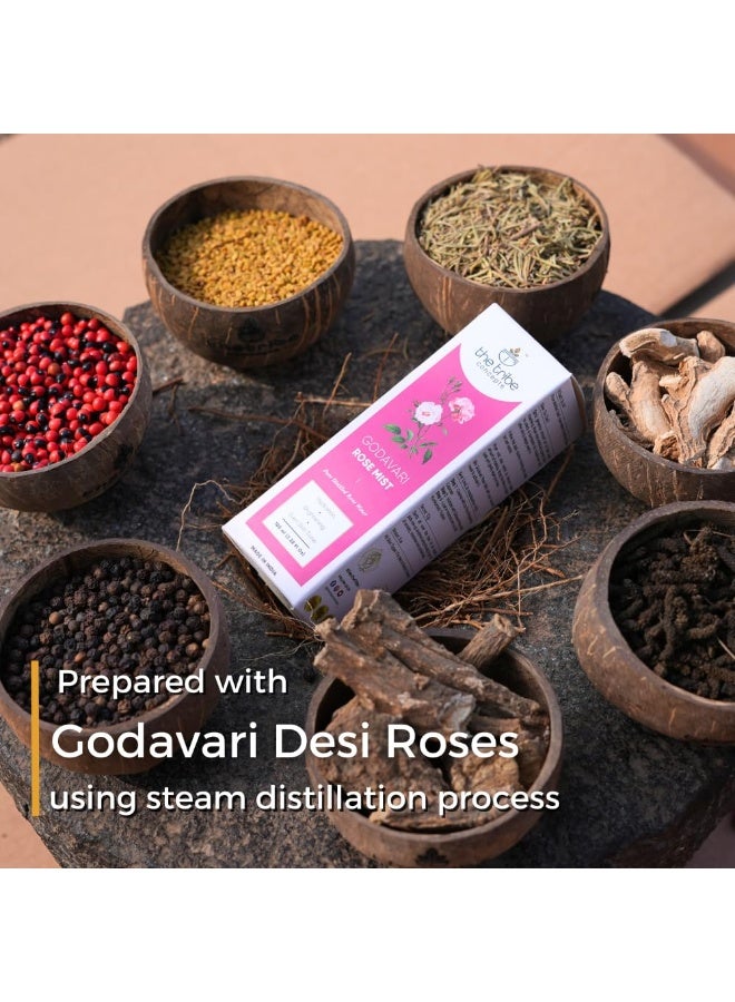 The Tribe Concepts Godavari Rose Mist Face Toner, Pure Distilled Rose Water For Hydration, Brightening & Even Skin Tone - 100 ml (Pack of 1) - Image 2