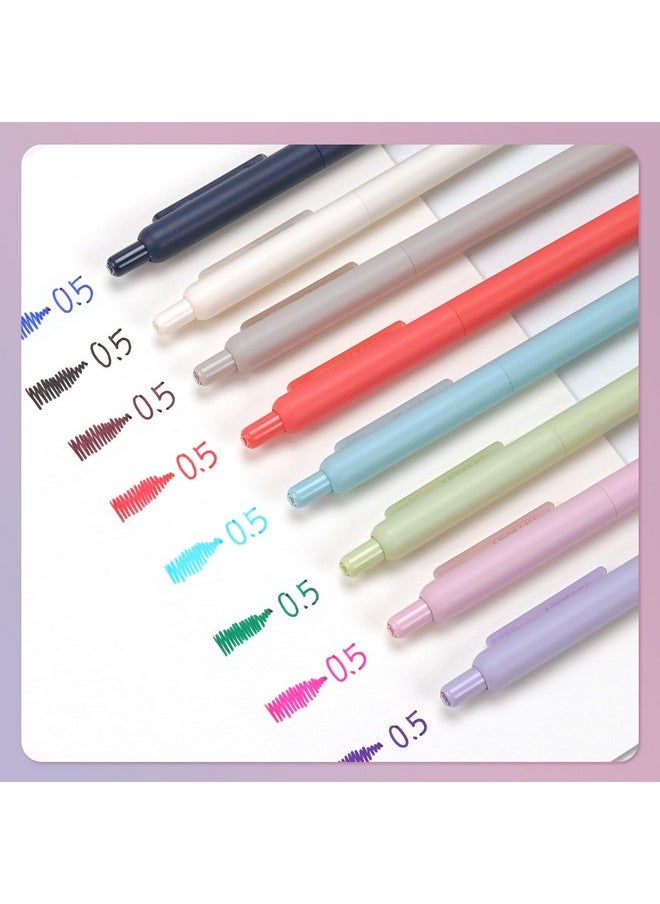 WRITECH Gel Pens Fine Point: Retractable 0.5Mm Multicolor Ink 8Ct Silent Click No Smear Smudge Extra Smooth Writing Bullet Tip Colored Pen Non Bleed For Journaling Note Taking Drawing  - Image 2