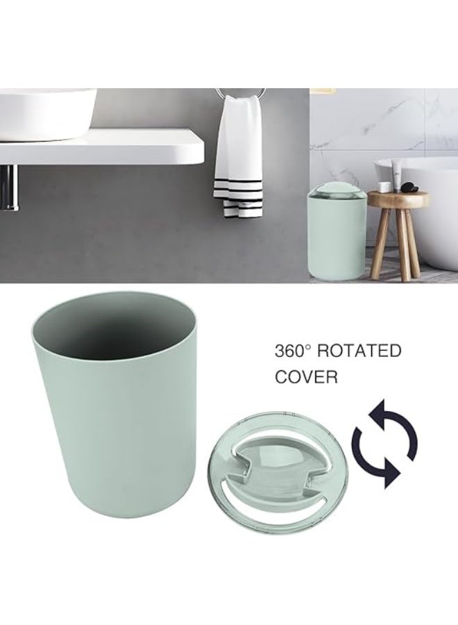 6-Piece Bathroom Accessories Set, Toilet Brush, Soap Dispenser, Toothbrush Holder, Cup, Soap Dish, Trash Can (Green) - Image 5