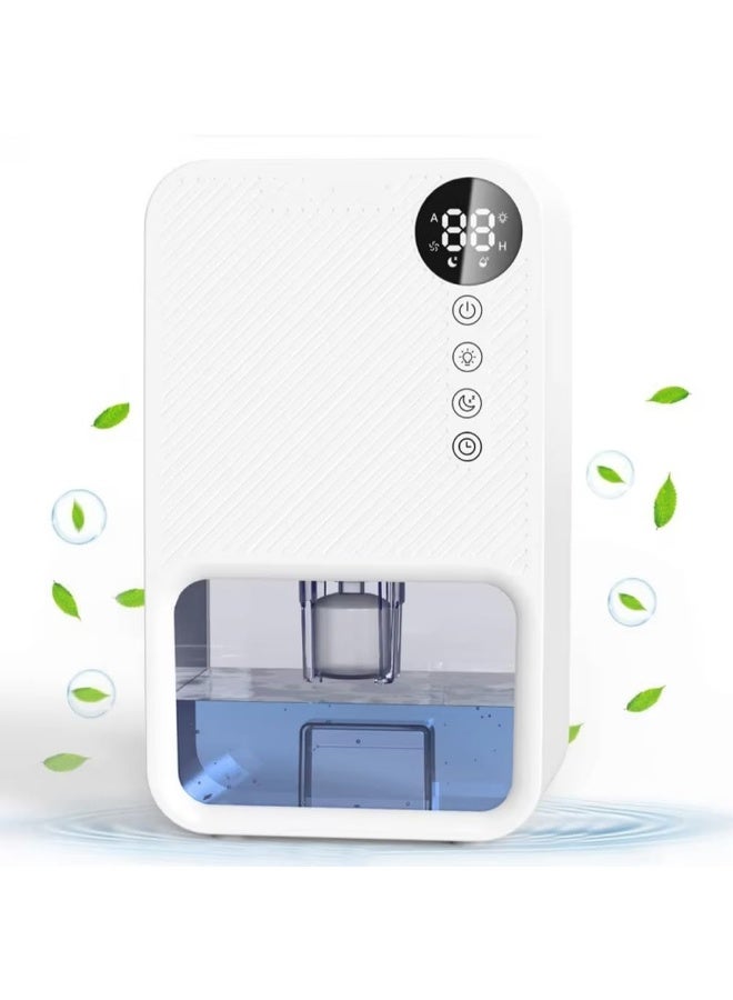 شو وو مزيل الرطوبة للمنزل، خزان مياه 1100 مل، مزيل رطوبة كهربائي صغير محمول مع مؤقت 24 ساعة لغرفة النوم وخزانة الملابس والحمام وخزانة السيارة الترفيهية - مع هدوء فائق وإيقاف تلقائي 7 ألوان LED - Image 1