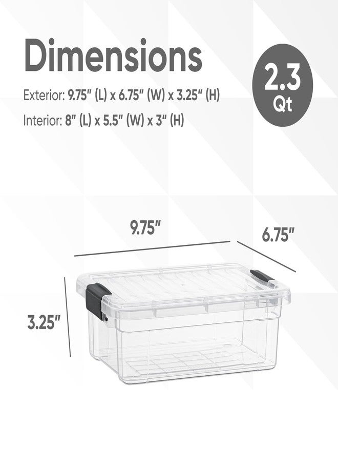 Superio Clear Storage Box with Lid, 2.3 Quart Plastic Container Bins for Organizing, Stackable Crates, BPA Free, Non Toxic, Odor Free, Organizers for Home, Office, School, and Dorm - Image 2