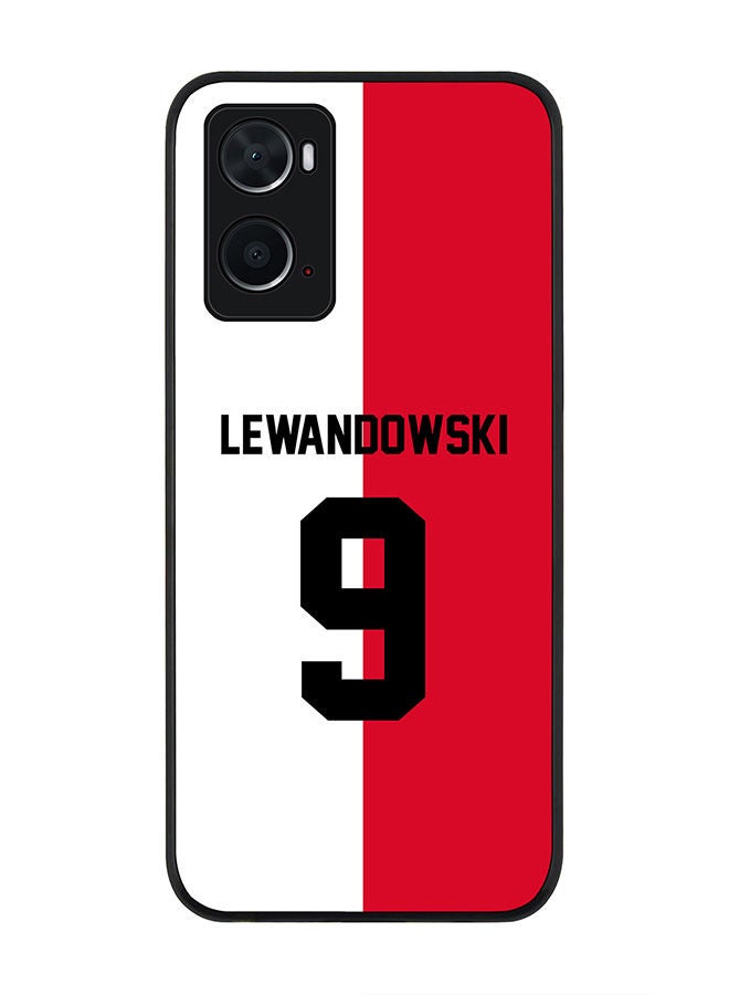Stylizedd Rugged Black edge case for Oppo A96 4G/A36/A76 Slim fit Soft Case Flexible Rubber Edges Anti Drop TPU Gel Thin Cover - Football Team - Poland Player Name - Lewandowski - Image 1