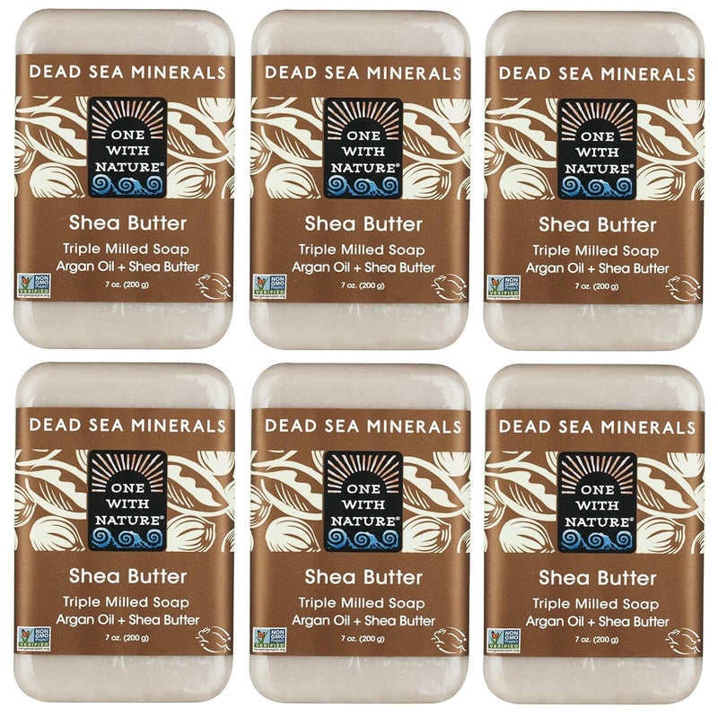 One With Nature Shea Butter Dead Sea Mineral Soap, 7 Ounce Bars (Pack of 6) - Image 1