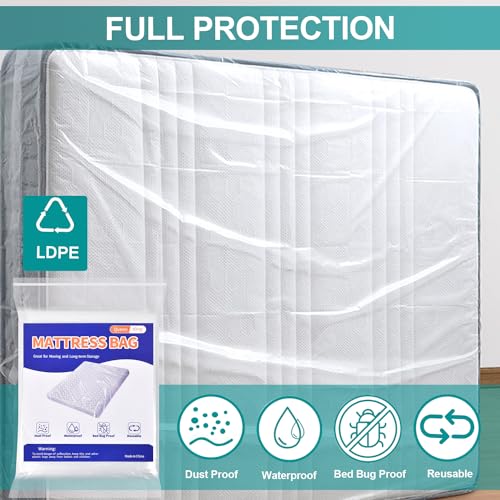 Allwin Mattress Bag for Moving Storage - Plastic Mattress Protector Cover, Twin and Full Size (1Pack, Twin/Full) - Image 4