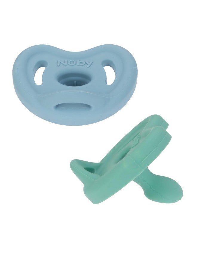 Nuby 100% Silicone Orthodontic Pacifiers 2pk, 0-6 Months - Image 3