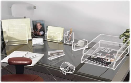 Kantek Clear Acrylic Desk File, 3 Sections, Letter To Legal Size Files, 8" X 6.5" X 7.5", Clear - Image 2