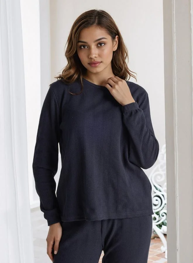 سبلاش فيڤ طقم بيجامة بنقشة الوافل