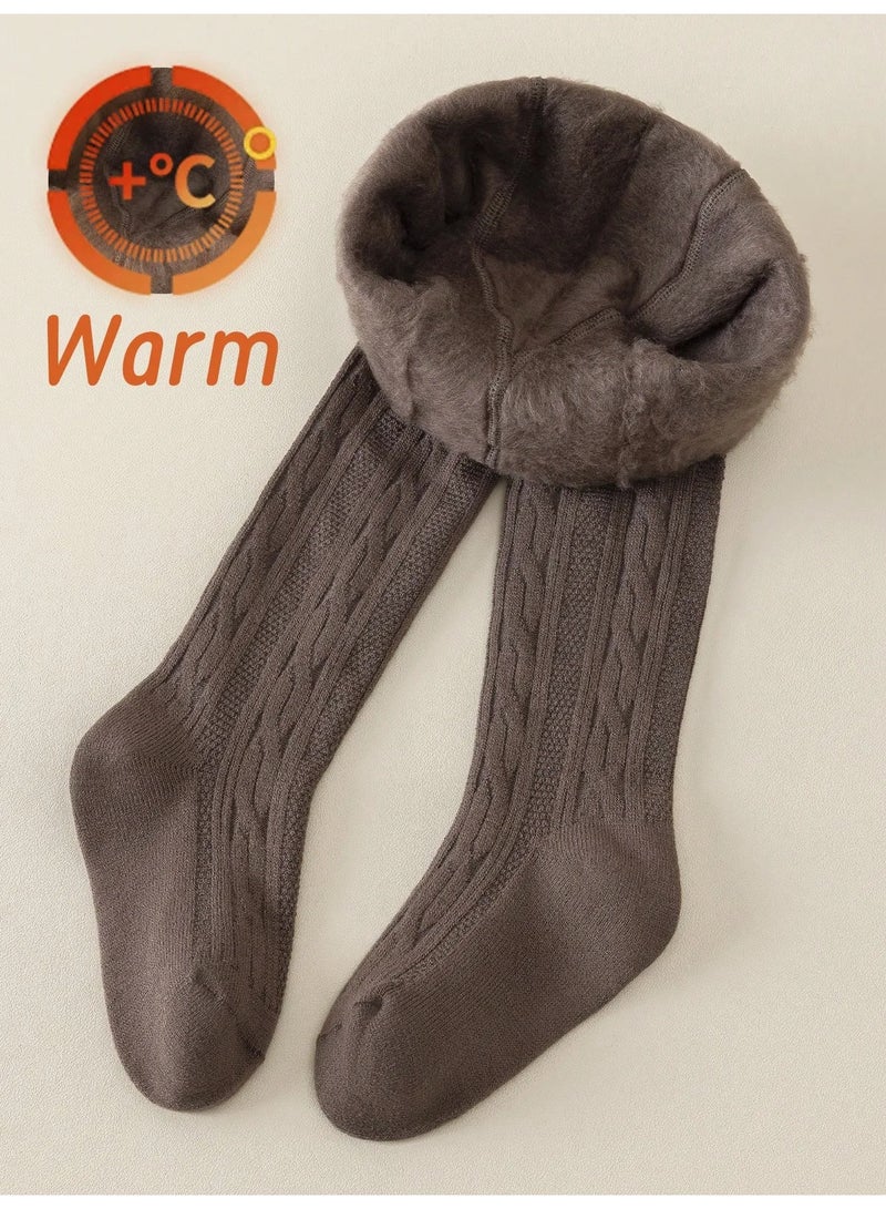Kids’ Winter Leggings Featuring a Soft, Plush Faux Fur Fleece Lining That Helps Retain Warmth and Provides Cozy Comfort During Cold Weather. Designed with Fully Enclosed Feet for Extra Coverage and Warmth, These Fleece-Lined Winter Pants Are Ideal for Everyday Wear and Suitable for Children Aged 5–3 Years. - Image 3