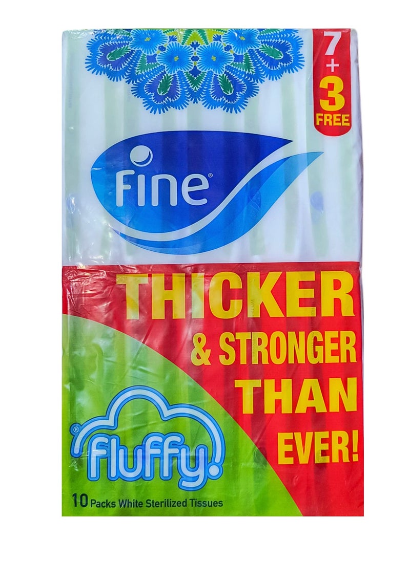 Fine Fluffy Facial Tissues 2 Ply 10 x 130 Tissues  - Image 1