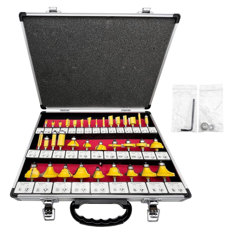 LU&MN Carbide Tipped Router Bit Set ( 35 PCS) with 1/4" Shank Wood Milling Saw Cutter, Multi-Purpose (Woodworking Tools for Home Improvement and DIY) - Image 2