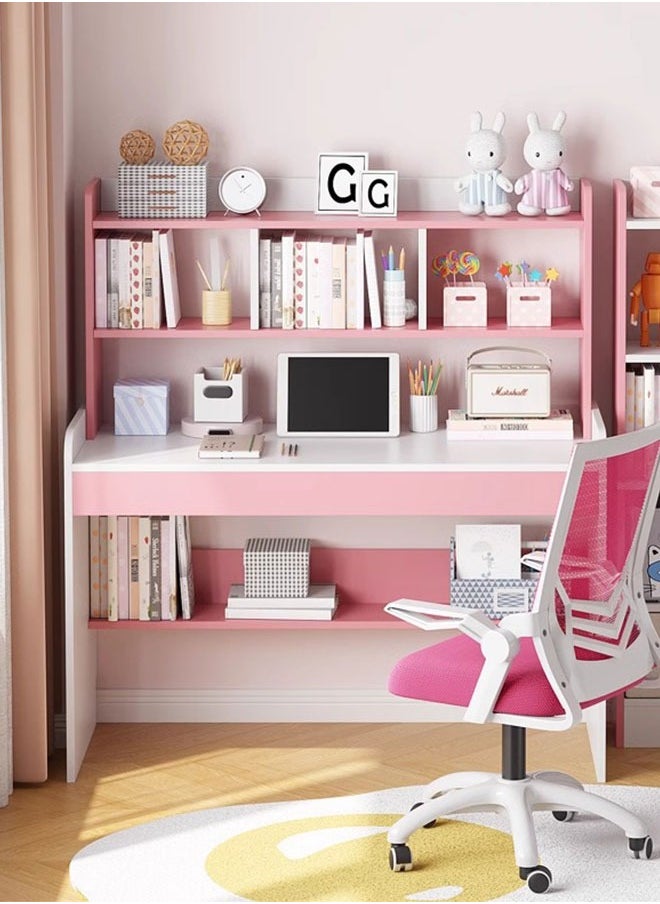GoldenLike - Computer Desk Study Table with Bookshelf Home Office Desk Workstations Student Reading Writing Desk Corner Desk Computer Table with Storage Shelves(5110-XXA100) - Image 1