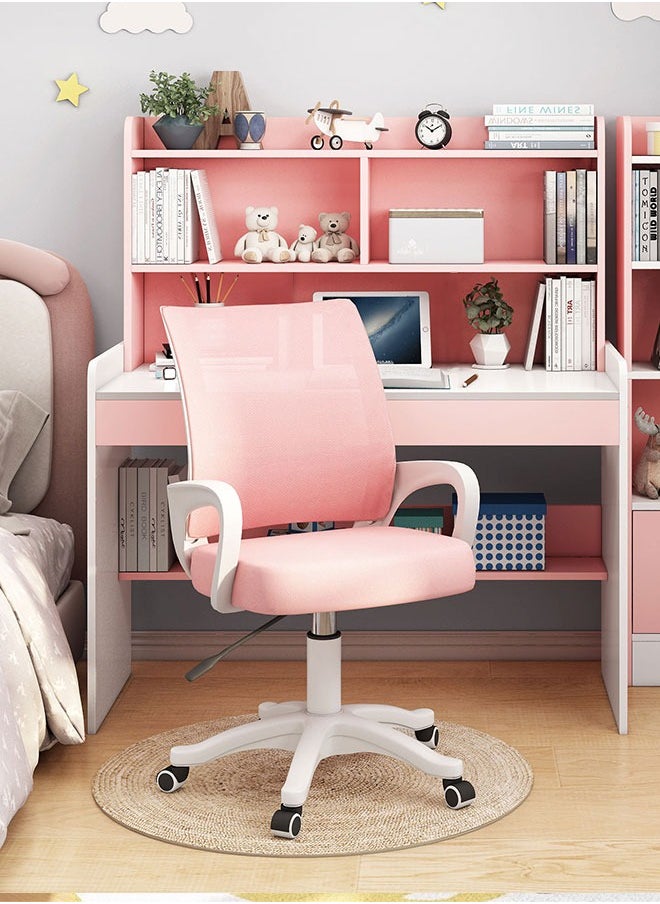 GoldenLike - Computer Desk Study Table with Bookshelf Home Office Desk Workstations Student Reading Writing Desk Corner Desk Computer Table with Storage Shelves(5110-XXA100) - Image 1