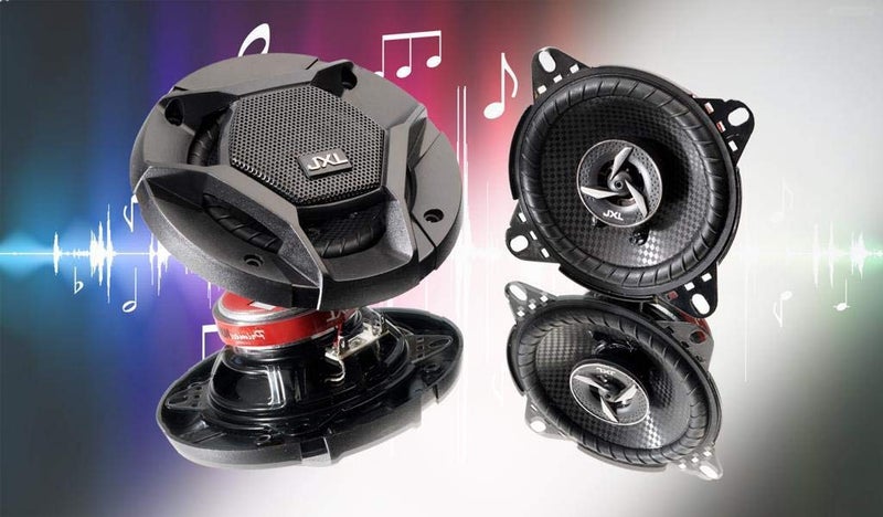 JXL 1090 High Performance 3 Way 4 Inch Coaxial Car Speaker with Inbuilt PEI Car Tweeter and HOP Woofer 500W MAX Pair (Black) - Image 4