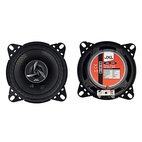JXL 1090 High Performance 3 Way 4 Inch Coaxial Car Speaker with Inbuilt PEI Car Tweeter and HOP Woofer 500W MAX Pair (Black) - Image 1